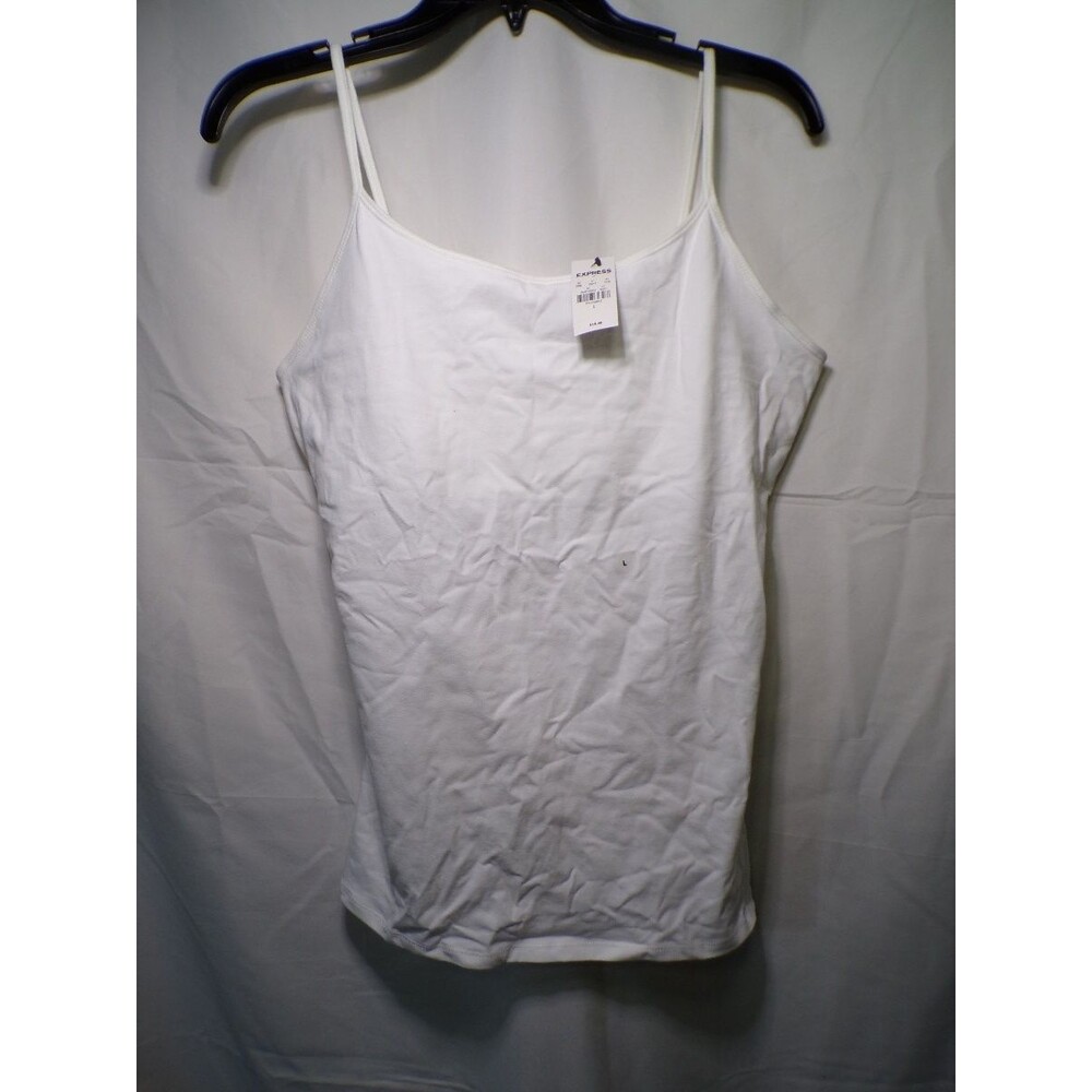 Express Women's Camisole White Spaghetti Strap Scoop Neck Tank Top Size L
